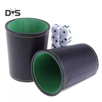 Фланелевая чашка для игральных костей из искусственной кожи с 5 кубиками, развлекательные аксессуары KTV
