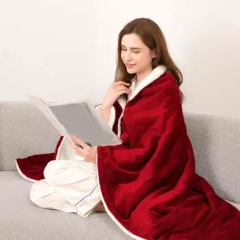 Фланелевая грелка, электроодеяло, бытовой электрический матрас, электрическое одеяло 50x60 ДЮЙМОВ One Size красный