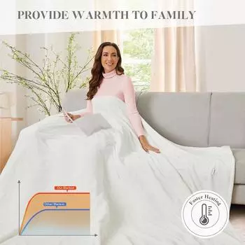 Фланелевая грелка, электроодеяло, бытовой электрический матрас, электрическое одеяло 50x60 ДЮЙМОВ One Size белый