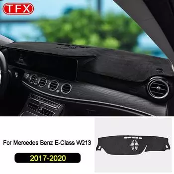 Фланелевая накладка на приборную панель автомобиля для Mercedes Benz E-Class W212 W213 E-Klasse E200 E250 E300 E220d AMG, противоскользящий коврик W212 2010-2012-Left Hand чёрный