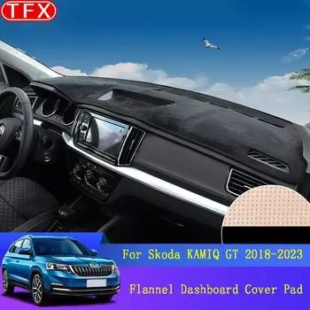 Фланелевая накладка на приборную панель для Skoda Kamiq GT 2018-2023, противоскользящий коврик для приборной панели, солнцезащитный козырек для приборной панели, защитный ковер, интерьер Left Hand Drive LHD