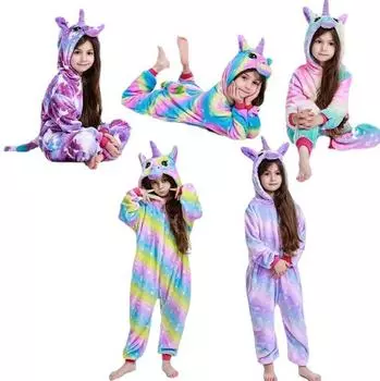 Фланелевая пижама для пар Galaxy Purple Pegasus - Starry Sky Cartoon Onesie Starry Sky Pegasus 120