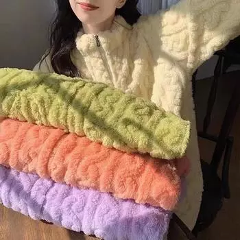 Фланелевая пижама осень-зима домашняя одежда женская плюс бархатная ночная рубашка женская теплая большая домашняя одежда свободный домашний костюм M