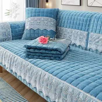 Фланелевая подушка для дивана, зимняя утолщенная нескользящая наволочка для дивана, полный комплект, простой современный чехол для спинки, зимнее полотенце 70*70