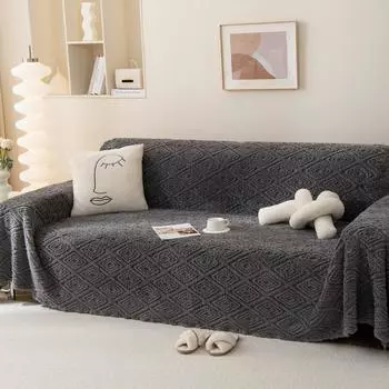 Фланелевая универсальная деревянная диванная подушка для четырех сезонов, кожаная плюшевая подушка для дивана со спинкой, зимнее полное покрытие, нескользящая 180*130cm