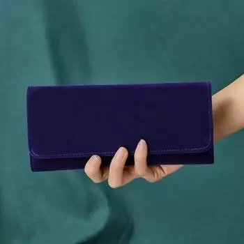 Фланелевая, устойчивая к царапинам, приятная, удобная в переноске, браслеты, сумка для хранения сережек, органайзер для ювелирных украшений синий