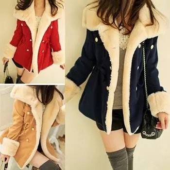 Фланелевое двубортное женское зимнее пальто с длинными рукавами, плотная опрятная женская куртка с капюшоном, кардиган, теплая верхняя одежда XXL красный