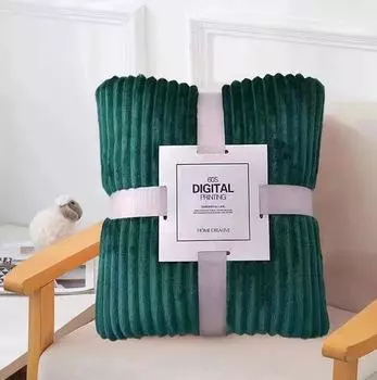 Фланелевое коралловое флисовое одеяло для сна и кондиционирования воздуха в офисе 45*45 Large purchase fabric samples темно-зеленого