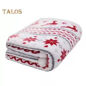 Фланелевое одеяло двухслойное рождественское в праздничном стиле с принтом для украшения кровати и дивана, максимальный комфорт, фланелевое супер теплое для дивана-кровати, офиса, сна, зимы L