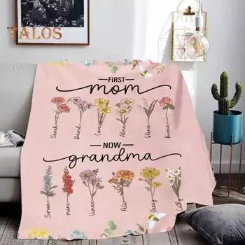 Фланелевое одеяло с цветочным принтом, подарок на День матери, одеяло на все времена года для спальни, офиса, общежития, школы, теплое легкое одеяло, пригодное для машинной стирки S розовый