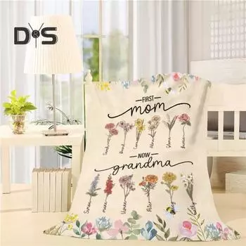 Фланелевое одеяло с цветочным принтом, подарок на День матери, одеяло на все времена года для спальни, офиса, общежития, школы, теплое легкое одеяло, пригодное для машинной стирки S розовый