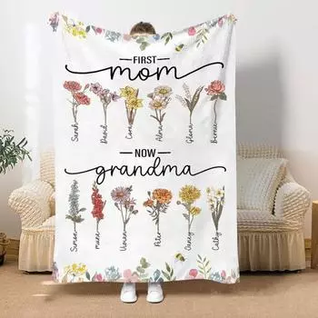 Фланелевое одеяло с цветочным принтом, подарок на День матери, одеяло на все времена года для спальни, офиса, общежития, школы, теплое легкое одеяло, пригодное для машинной стирки S жёлтый