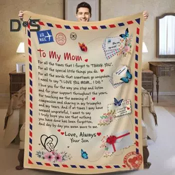 Фланелевое одеяло с надписью «Письмо» Подарок на День матери Украшение для кровати, дивана Максимальный комфорт Фланелевое супер теплое диван-кровать Офисный сон Зимнее одеяло S