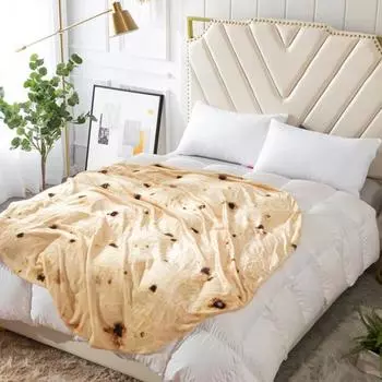 Фланелевое одеяло, универсальное круглое одеяло для пиццы, мягкое удобное спальное одеяло для домашнего декора спальни 1