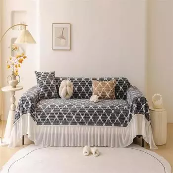 Фланелевое полотенце для дивана Зимняя утолщенная плюшевая подушка для дивана Нескользящий кожаный чехол для дивана Тканевое полотенце 180X130CM