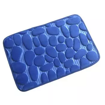 Фланелевой бытовой коврик с галькой, впитывающий противоскользящий коврик, коврик для двери спальни, ковер для ванной комнаты 1 королевский синий