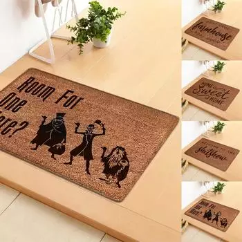 Фланелевой нескользящий ковер для передней двери, удобный напольный коврик для ванной комнаты, прихожей One Size чёрный