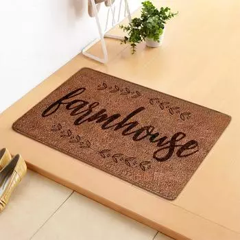 Фланелевой нескользящий ковер для передней двери, удобный напольный коврик для ванной комнаты, прихожей One Size коричневый