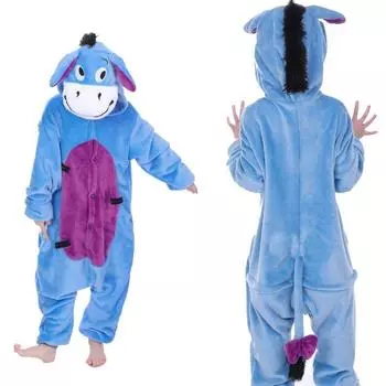 Фланелевые пижамы с животными, детская одежда для косплея, милый комбинезон, одежда для сна, вечерние, домашняя одежда для отдыха Donkey,120cm