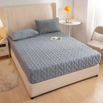 Фланелевые простыни, модные, однотонные, жаккардовые, удобные, мягкие, эластичные, утолщенные, теплые, пылезащитные, чехлы для матрасов 90*200cm