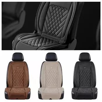 Фланелевый чехол для сиденья автомобиля с подогревом 12 В, теплая подушка для подогрева автомобиля, зимний обогреватель сиденья автомобиля чёрный