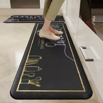 Фланелевый длинный пушистый простой кухонный коврик, впитывающий воду и масло, нескользящий напольный коврик для ванной комнаты, мягкий грязеотталкивающий коврик 450MMx800MM