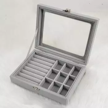 Фланелевый футляр для хранения ювелирных изделий с замком безопасности для ожерелий, сережек, браслетов, колец