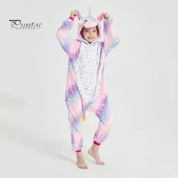 Фланелевый комбинезон для отдыха с эксклюзивной шапочкой в виде животного, яркая цветная пижама с длинным рукавом и звездным узором в мультяшном стиле, повседневная одежда для отдыха для детей S синий