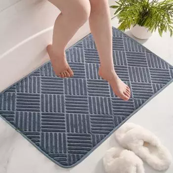 Фланелевый коврик для пола, быстро впитывающий, толстый, быстросохнущий, противоскользящий, с возможностью сушки ног, коврик для входа, легко моющийся, многоцелевой, для ванной, душа, раковины, кухни, ковер 1pc