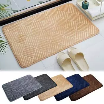 Фланелевый коврик для пола, быстро впитывающий, толстый, быстросохнущий, противоскользящий, с возможностью сушки ног, коврик для входа, легко моющийся, многоцелевой, для ванной, душа, раковины, кухни, ковер 1pc