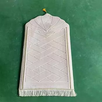 Фланелевый однотонный рельефный коврик для поклонения, нестандартный нескользящий мягкий молитвенный коврик, мусульманские молитвенные коврики для Рамадана, исламские подарки 65x110 см 65x110cm света кофе