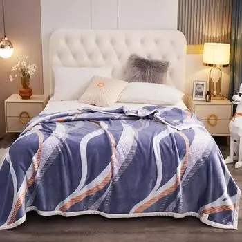 Фланелевый плед с растительным принтом в скандинавском стиле, утолщенное многофункциональное покрывало, флисовый плед, теплое покрывало для дивана для офисного сна 120x200cm