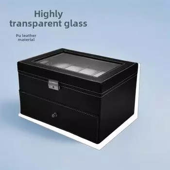 Фланелевый стеклянный прозрачный замок для часов Подарочная коробка