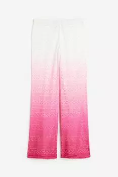 Flared hole-patterned jersey trousers