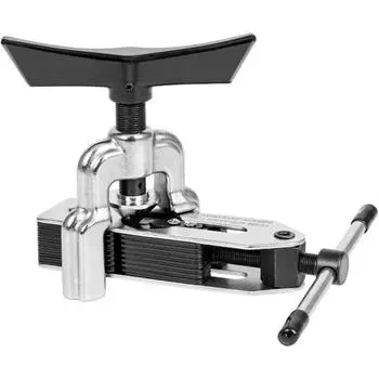 Развальцовочное устройство для кондиционирования воздуха 3/16 дюйма - 3/4 дюйма (4-19мм) Разрезанная медная труба Универсальный инструмент для развальцовки тормозных трубок Устройство для развальцовки тормозных трубок 13.3*11*10.2cm чёрный/серебряный