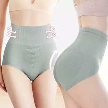 Flarixa бесшовные трусики с высокой талией и плоским животом, антибактериальные хлопковые стринги с промежностью, женские сексуальные трусы с подтяжкой бедер XL чёрный