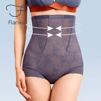 Flarixa большие размеры, корректирующие фигуру, женские трусики с высокой талией, плоские трусики для коррекции живота, сетчатое нижнее белье для похудения, нижнее белье с подтяжкой бедер