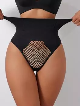 Flarixa Crotch Hallow Out Seamles High Rise Thongs Double Layer Tummy Control Моделирующие трусики Anti-Rolling Нижнее белье
