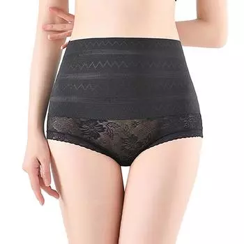Flarixa, кружевные трусики с высокой талией, женские трусики, уменьшающие живот, сексуальное сетчатое дышащее нижнее белье, трусы с подтяжкой бедер M зелёный