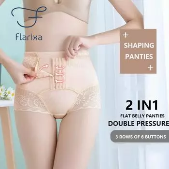 Flarixa кружево для подтяжки бедер, тренажер для талии, формирователь тела, сексуальные женские трусики, утягивающий чехол, женский корсет с плоским животом, послеродовые трусы