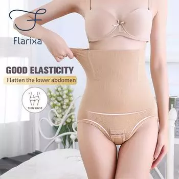 Flarixa послеродовые брюки для живота с высокой талией, женские трусики с 3D сотами, корректирующее фигуру, нижнее белье, сексуальное нижнее белье с промежностью и грудью XL/XXL чёрный