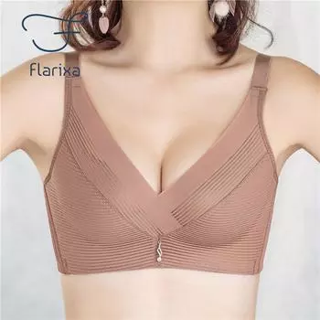 Flarixa сексуальный кружевной бесшовный женский бюстгальтер большого размера, удобные бюстгальтеры пуш-ап без косточек, регулируемый бюстгальтер для сна, нижнее белье