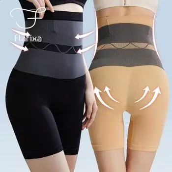 Flarixa Тренер для талии Body Shaper женское нижнее белье для похудения шорты с контролем живота Высокая талия плоские трусики для живота боксеры с подтяжкой ягодиц M