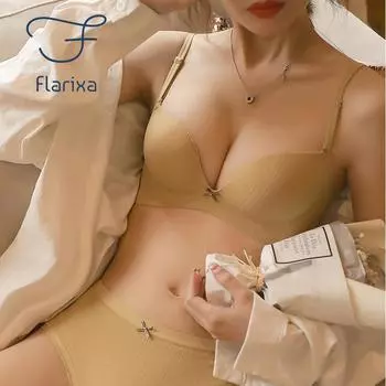 Flarixa, удобное нижнее белье в полоску, женский бесшовный бюстгальтер пуш-ап без косточек, сексуальное нижнее белье с низким вырезом, женские бюстгальтеры без бретелек, топ 38/85AB чёрный