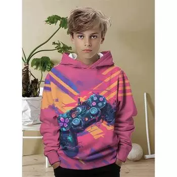 Флэш-игра Машина Печатная одежда для девочек-подростков Одежда для мальчиков Одежда для мальчиков Детская толстовка для детей Толстовки с капюшоном для девочек 100