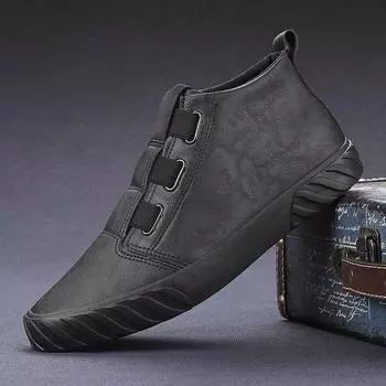 Flash Step Мужская обувь Высокие туфли Мужская однопедальная повседневная обувь для сноуборда Ретро-модная обувь Кожаная обувь 38
