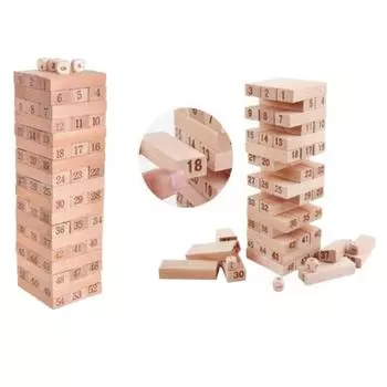 Flashy mall 54p mini Jenga число деревянная обучающая игра настольная игра, популярная корейская игра