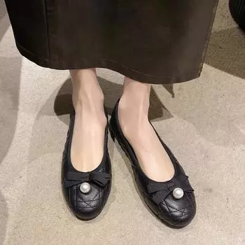 Flat bottom black French small fragrant Mary Jane single shoes women s shoes 2025 new spring versatile gentle evening shoes 35