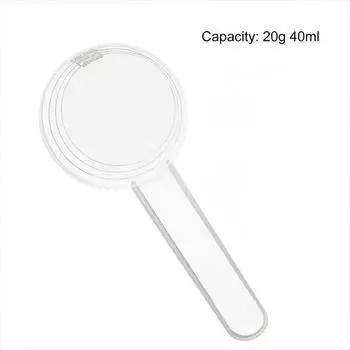 Flat Bottom Graduated Measuring Spoon - 40ml/20g, Transparent Plastic, Individually Packaged for Precision Measurement AVE 1pcs