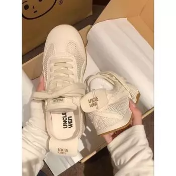 Flat bottom inner height increase mesh breathable women s summer new soft bottom versatile casual sports shoes 35